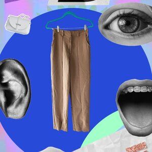 And Now This High-Waisted Khaki Pants, Size S - Stylish & Comfortable